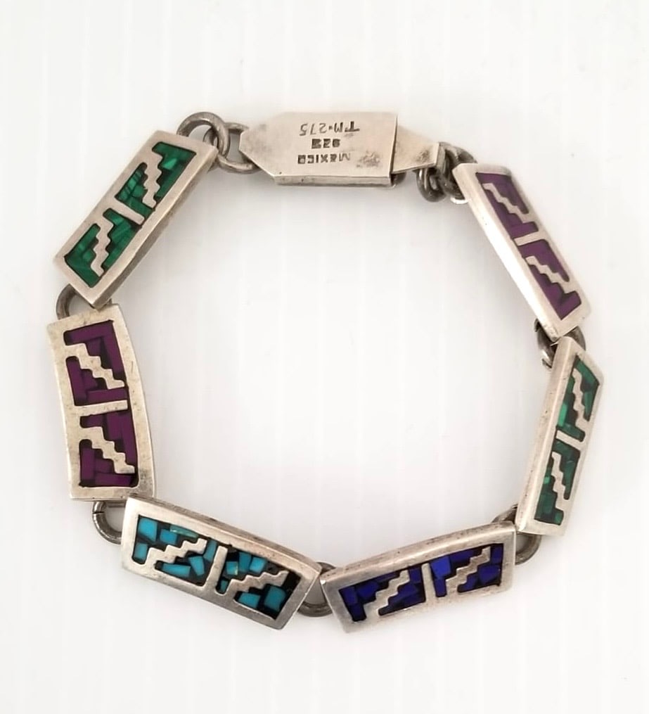 Amazing Taxco Mexico 925 Multistone Bracelet (1 of 3)