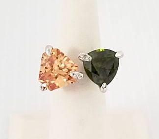 Amazing 925 Sterling Silver Cut ZC Ring