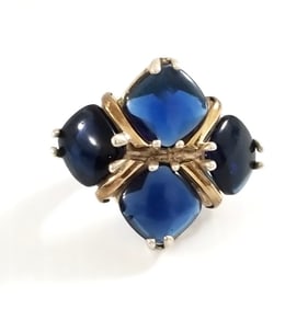 Amazing 925 Sterling & 18KT Natural Stone Ring