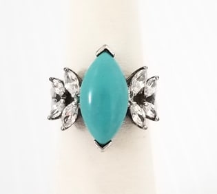 Amazing 925 Sterling Silver ZC Turquoise Ring