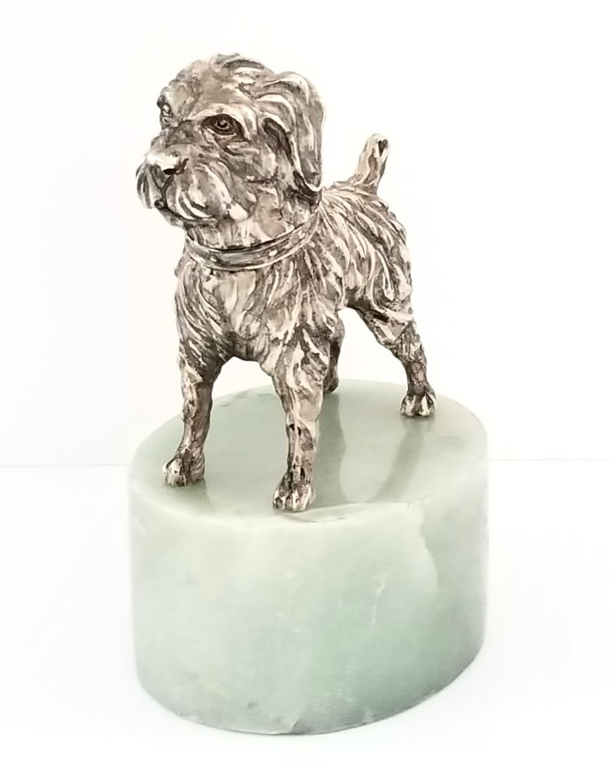 Amazing Russian Sterling Silver 84 Dog Sculpture (1 of 6)