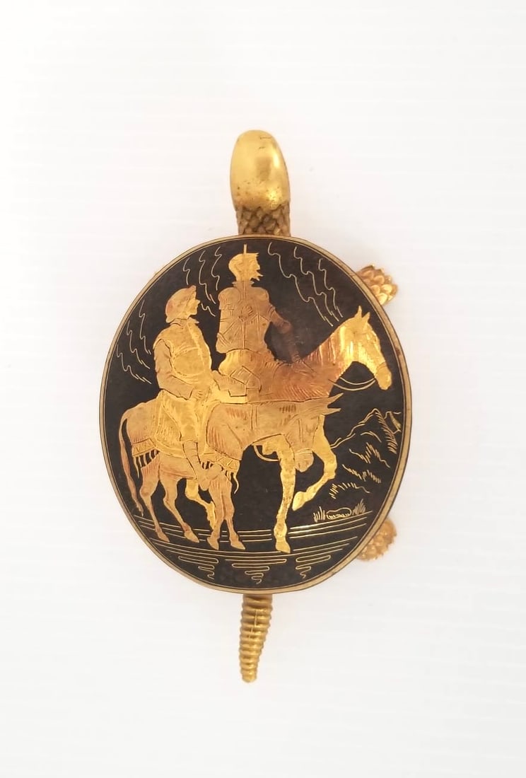 Amazing Vtg Boj Eibar Spain Turtle Bronze Desk Bell (1 of 6)