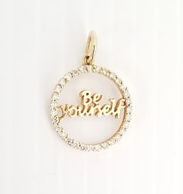 Amazing 14KT "Be Yourself" Zirconia Pendant