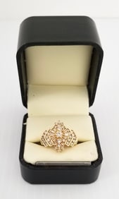Amazing 14KT Solid Gold Baguette Cut Diamonds Engagement Ring
