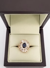 Amazing Mayors 14KT Gold Sapphire Diamond Ring
