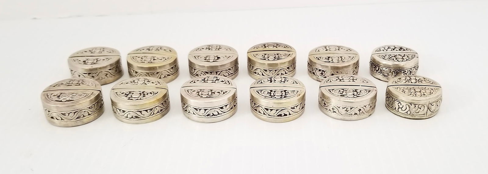Amazing Cambodge 900 Sterling Silver 12 Piece Napkin Holders (1 of 4)