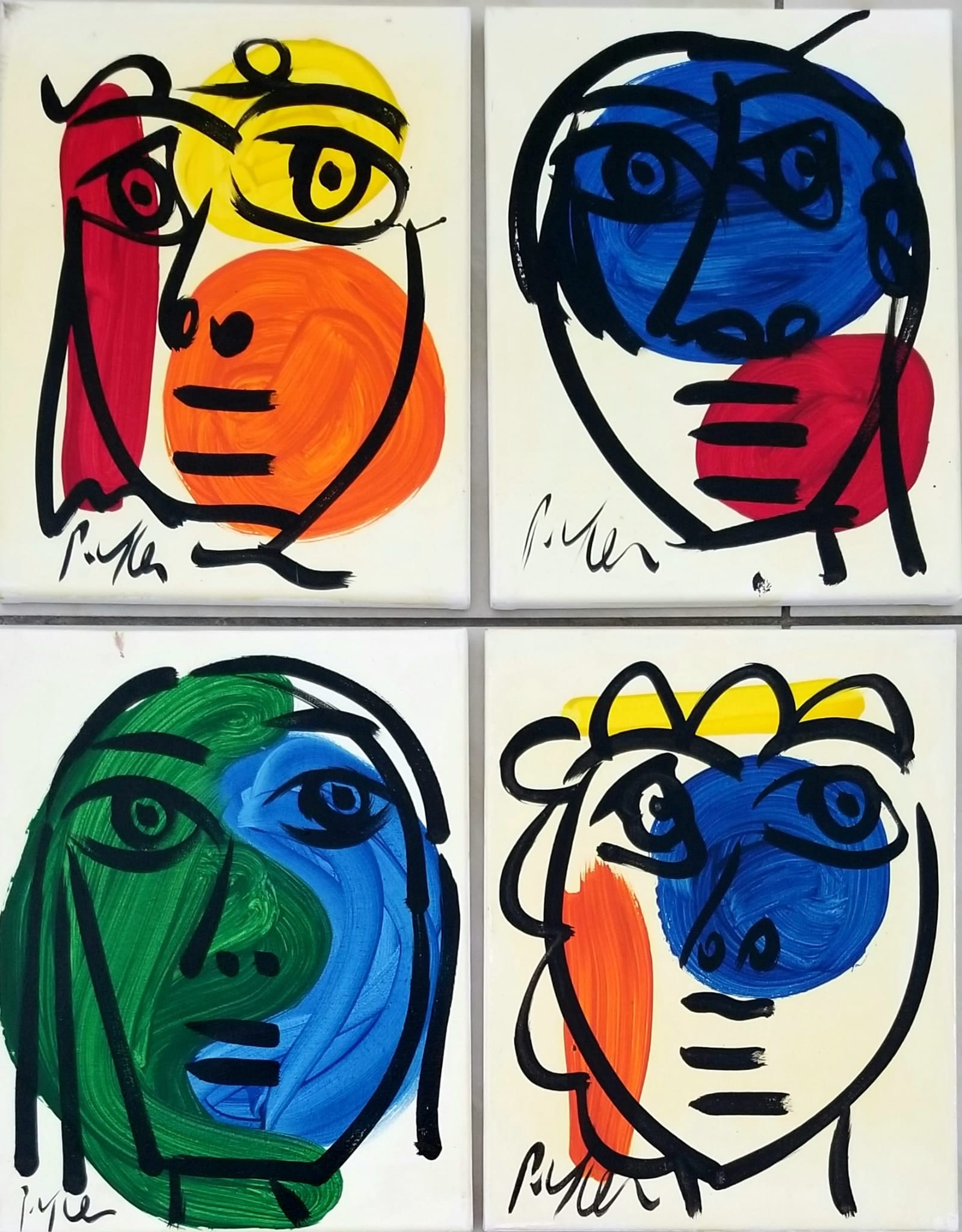 Amazing Peter Keil 4 Piece Oil Canvas: Beautiful Peter Keil 4 piece oil canvas. Each piece: 14 x 11 inches. Provenance: private owner. Biography: Born 1942. Peter Robert Keil was born in August 1942 in Züllichau I Pommern (now Poland). Hi