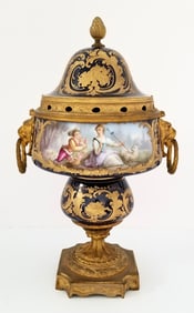 Amazing P. Roche French Sevres Hand Painted Porcelain Vase