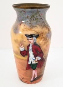 Amazing French Limoges Signed Vali Hand Painted Vase