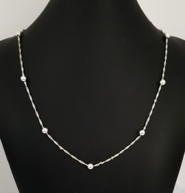 Amazing FAS Italy 925 Sterling Silver Beads Necklace