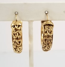 Amazing Italy 925 Sterling Gold Filled Hoop Earrings