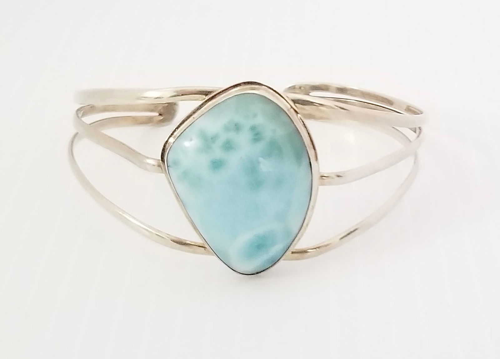 Amazing Larimar Gemstone 925 Sterling Silver Bracelet (1 of 5)