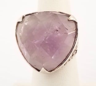 Amazing GSJ 925 Sterling Amethyst Quartz Ring