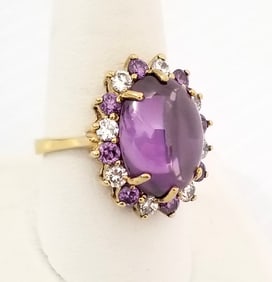 Amazing HC 925 Sterling Gold Filled Cabochon Ring