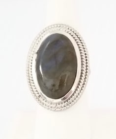 Amazing 925 Sterling Art Deco Stone Ring