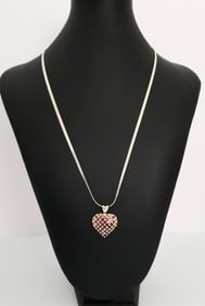 Amazing 925 Sterling Silver Heart Pendant Necklace