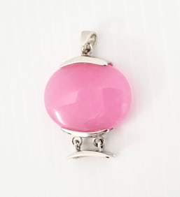 Amazing 925 Sterling Silver Pink Stone Pendant