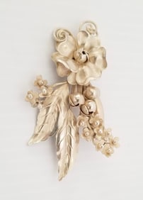 Amazing Hobe Sterling Silver Flowers Pin Brooch