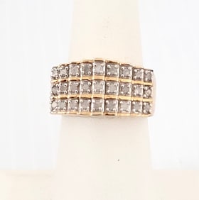 Amazing JWBR 925 Gold Tone Diamond Ring