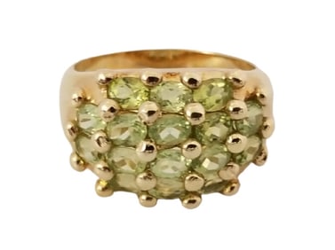 Amazing 925 Gold Tone Design Peridot Ring