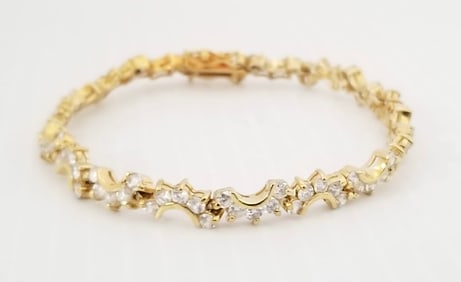 Amazing 925 Sterling Gold Tone ZC Bracelet