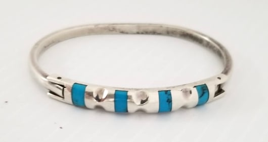 Amazing Mexico 925 Sterling Turquoise Bracelet