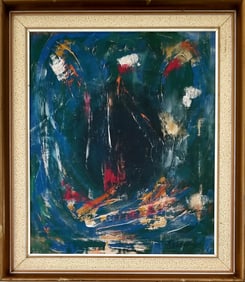 Amazing Merton D Simpson 1974 Acrylic & Oil Canvas