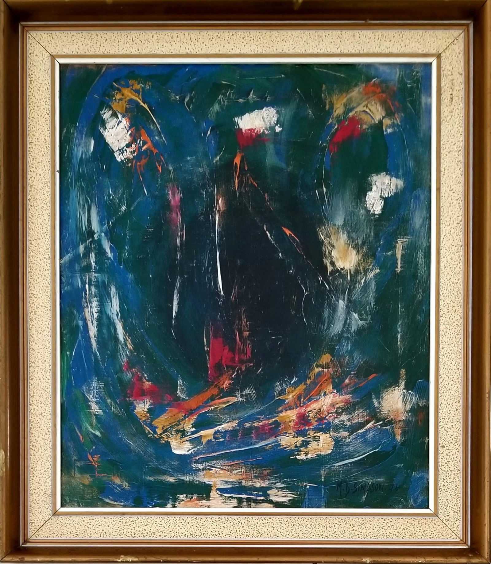 Amazing Merton D Simpson 1974 Acrylic & Oil Canvas (1 of 3)