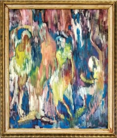 Amazing Philippe Hosiasson 1967 Oil Canvas