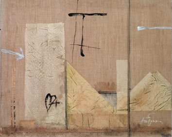 Amazing Antoni Tapies Collage in Fabric