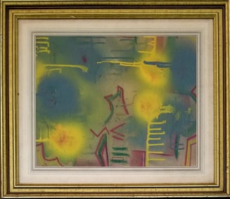 Amazing Larry Zox Mixed Media Paper