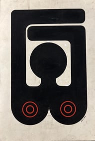 Amazing Raul Martinez 1988 Tempera On Cardboard