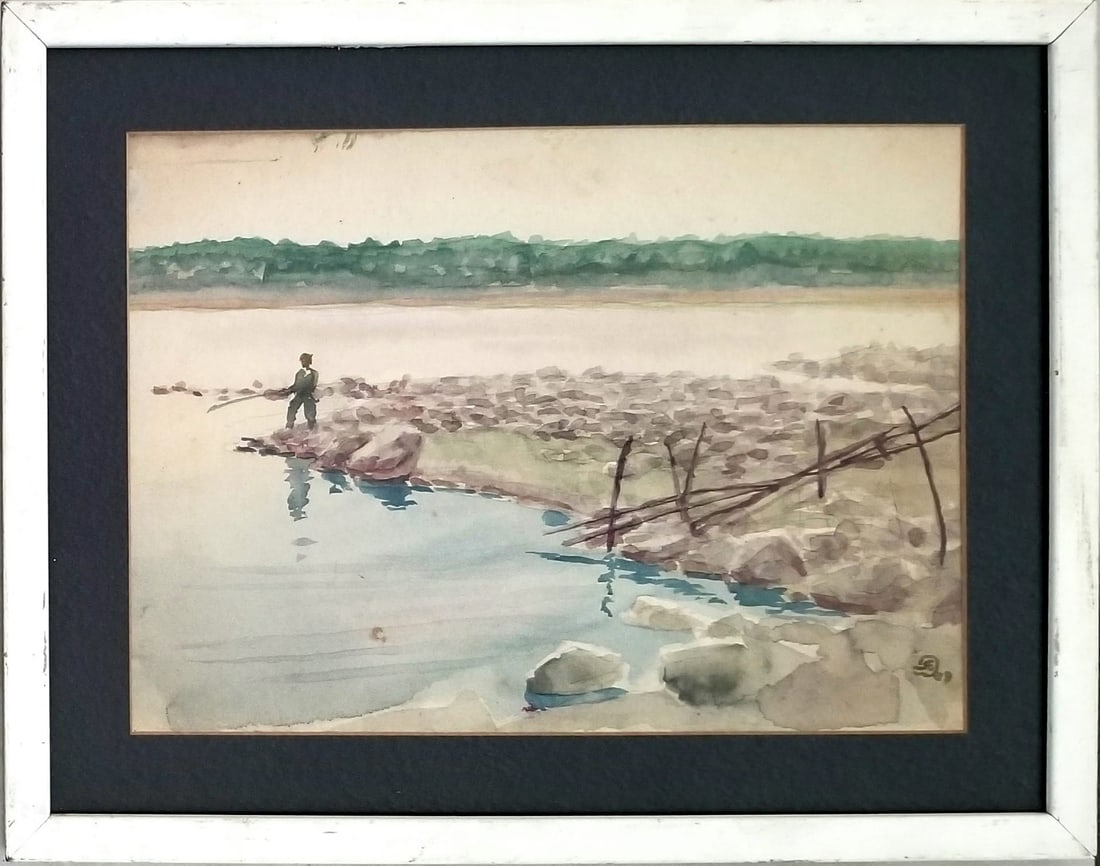 Amazing Seth Eastman Watercolor Paper: Beautiful Seth Eastman watercolor paper. Frame: 17 x 14 inches, art: 14 x 11 inches. It has some oxidation marks for years created. Provenance: private owner. Biography: 1808 - 1875. Born in Brunswick