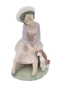 Amazing Lladro 1995 Girl & Dog Figurine