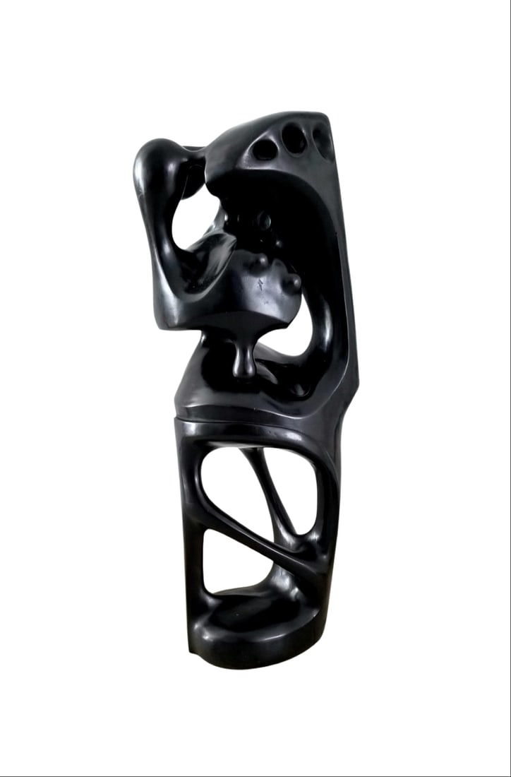 Amazing Agustin Cardenas Wood Sculpture: Beautiful Agustin Cardenas wood sculpture. 28.5 x 11 x 7.5 inches. This sculpture belonged to Gloria Consuegra, a ceramist and designer since the 1950s, a friend of Martha Arjona, director of the Muse