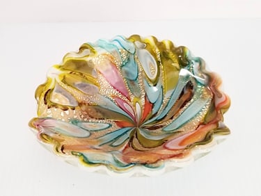 Amazing Murano Venetian Italy Multicolor Ashtray