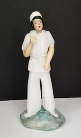 Amazing Vintage Nurse Art Glass Figurine
