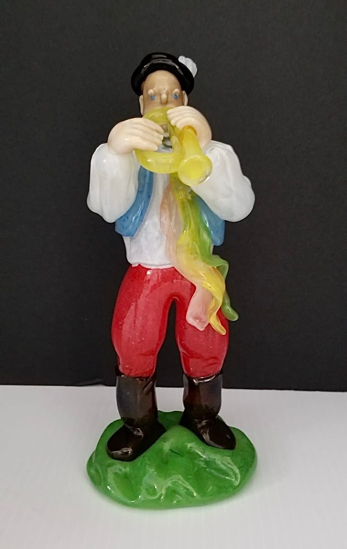 Amazing Man With Musical Instrument Art Glass (1 of 4)
