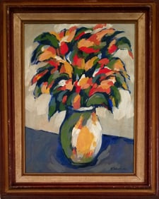 Amazing Fikret Mualla Still Life Oil Board