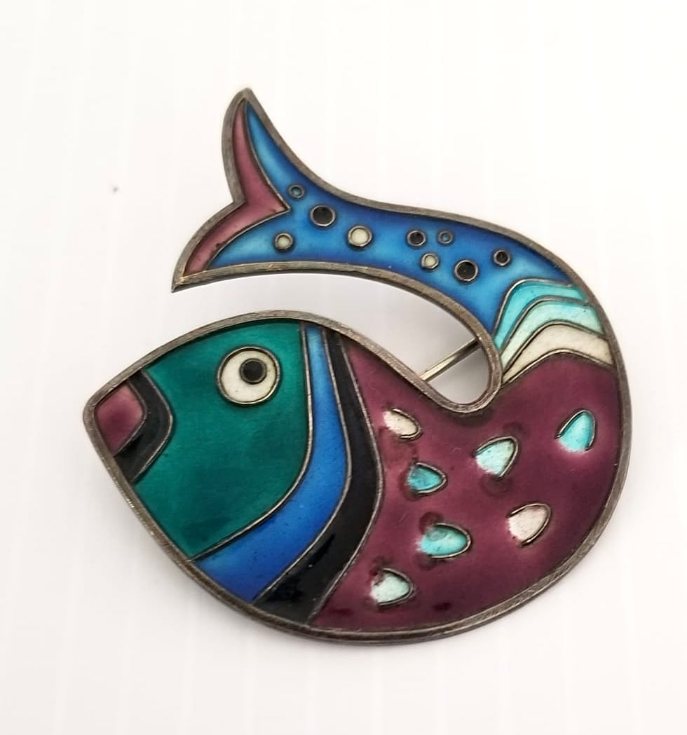 Amazing David Andersen D-A Norway Sterling Fish Pin Brooch (1 of 4)