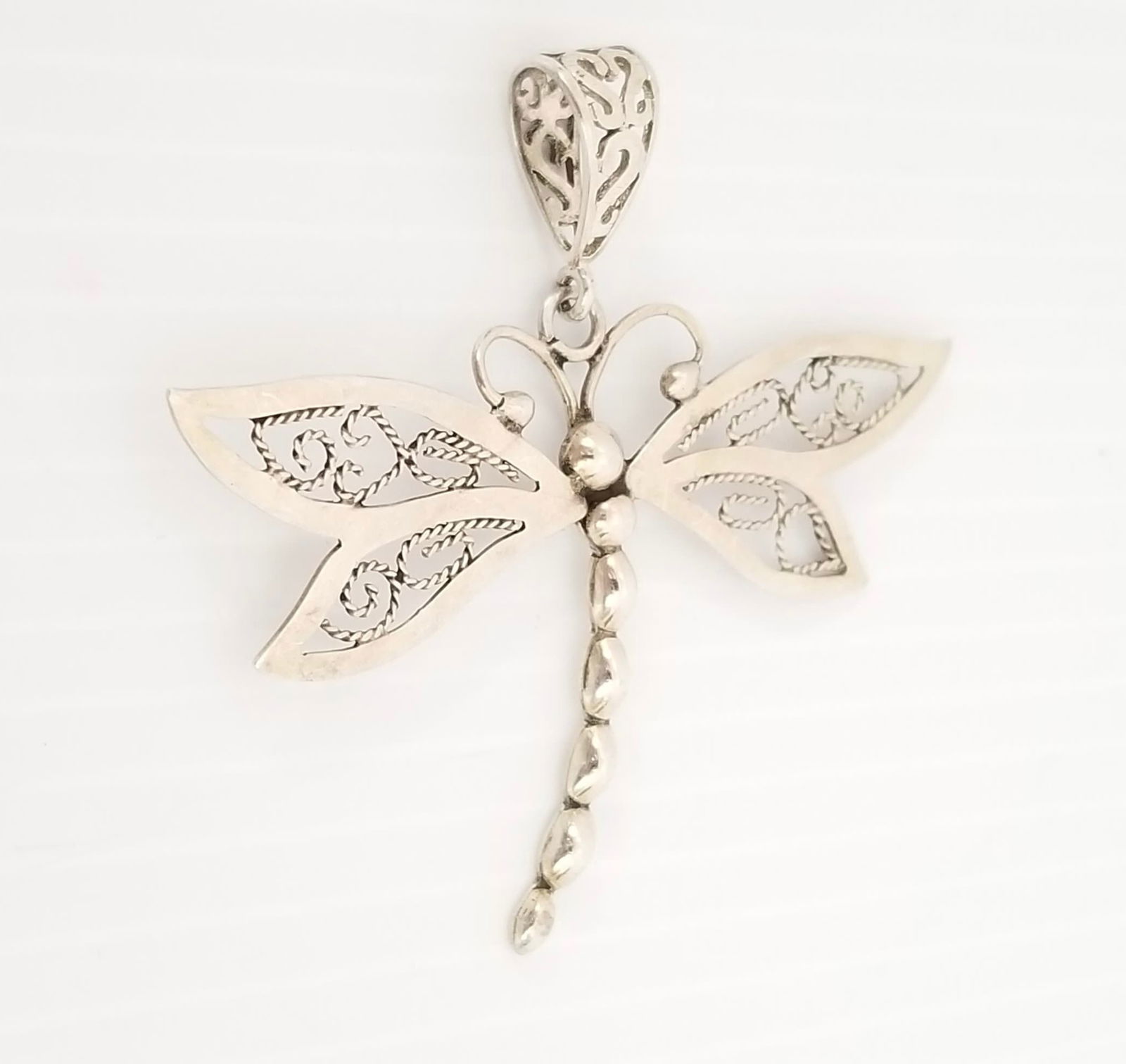 Amazing Dragonfly Sterling Silver Pendant (1 of 4)