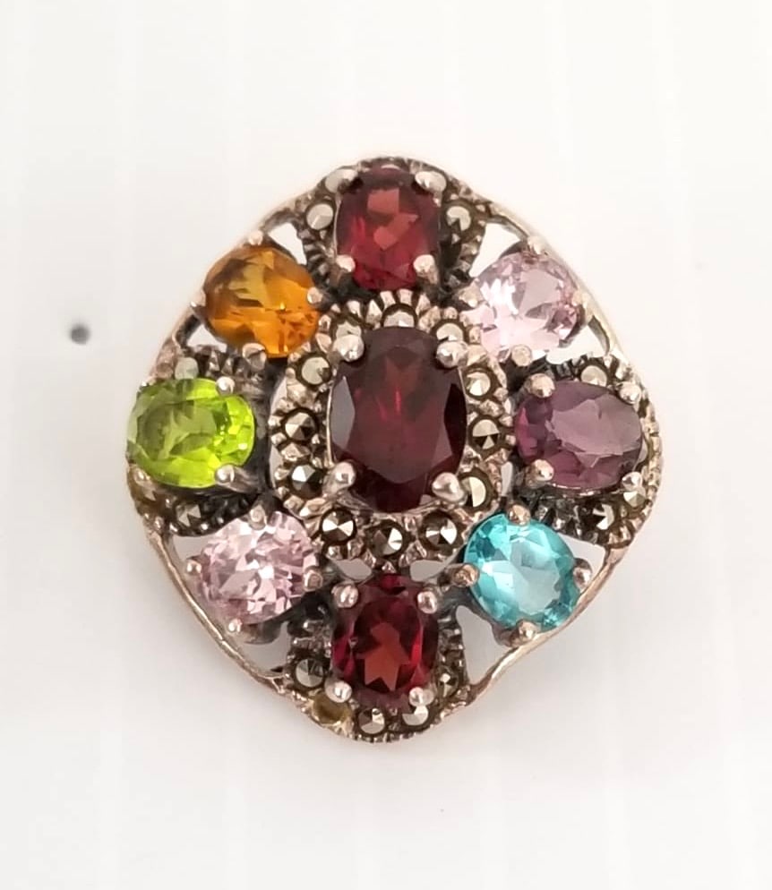 Amazing 925 Sterling Silver Multigem Earrings - 2