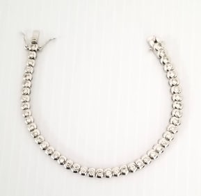 Amazing FAS Faceted Clear Zirconia 925 Sterling Bracelet