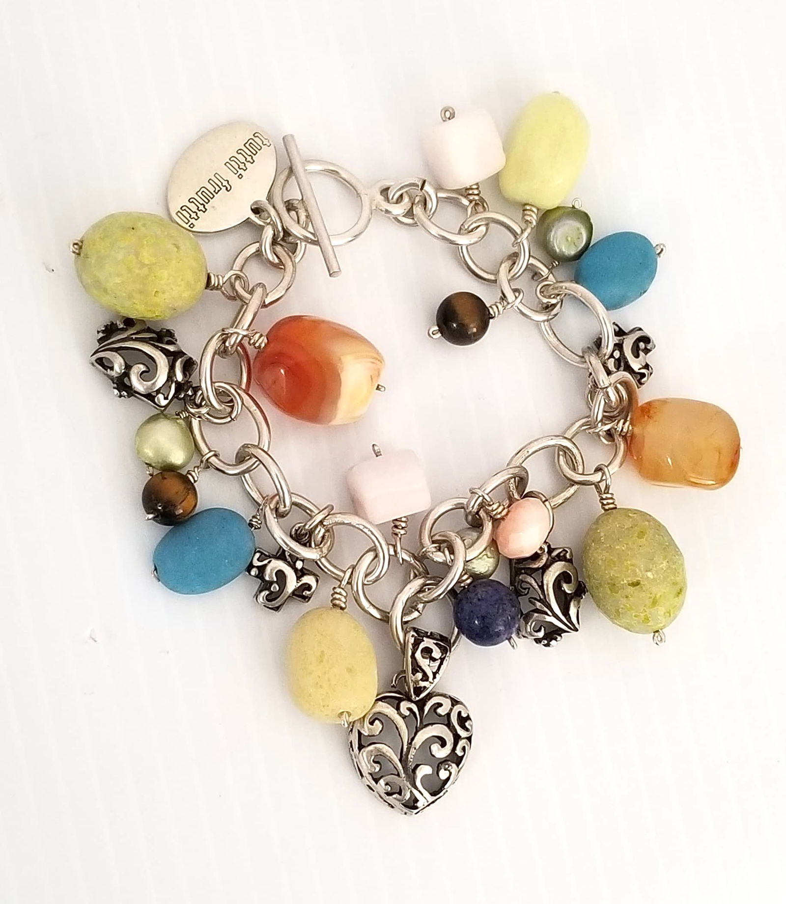 Amazing Tutti Frutti 925 sterling Multistone Bracelet (1 of 8)