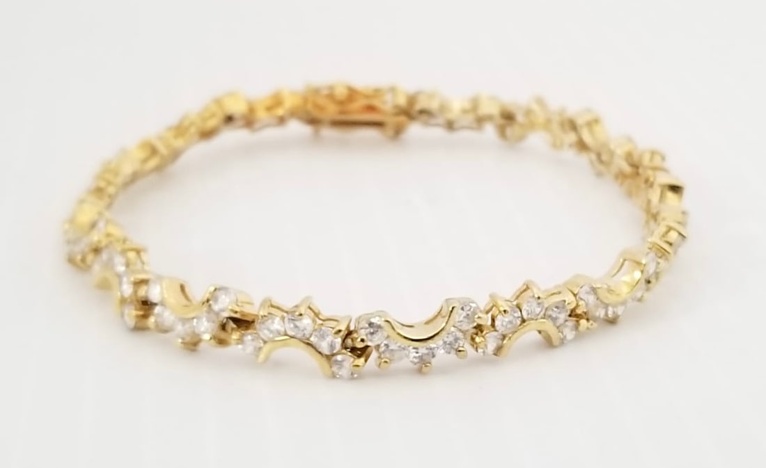 Amazing 925 Sterling Gold Tone ZC Bracelet (1 of 7)