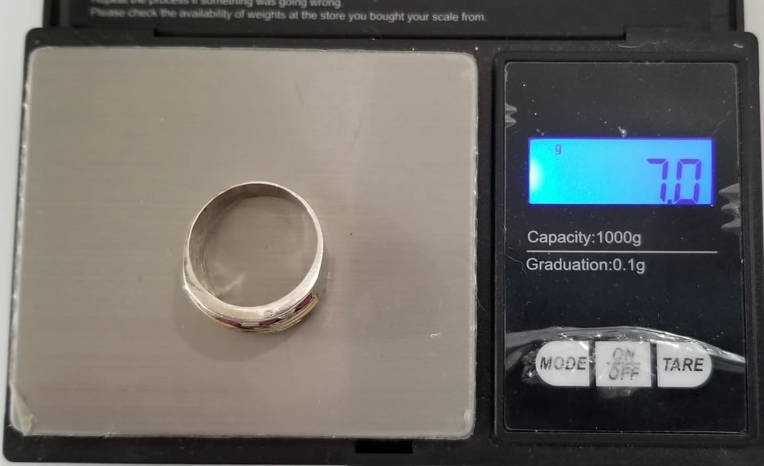 Amazing Sterling Silver Gold Gemstone Ring - 3