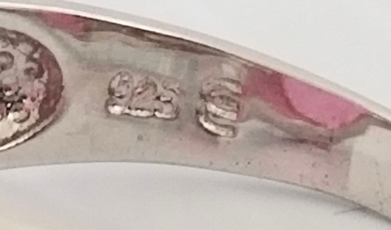 Amazing E 925 Sterling Silver Pink Stone Ring - 3