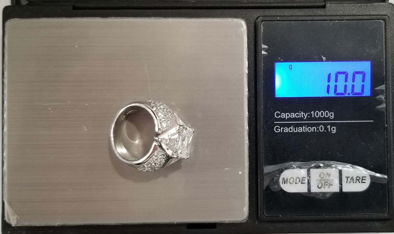 Amazing 925 Sterling Silver ZC Diamond Ring - 6