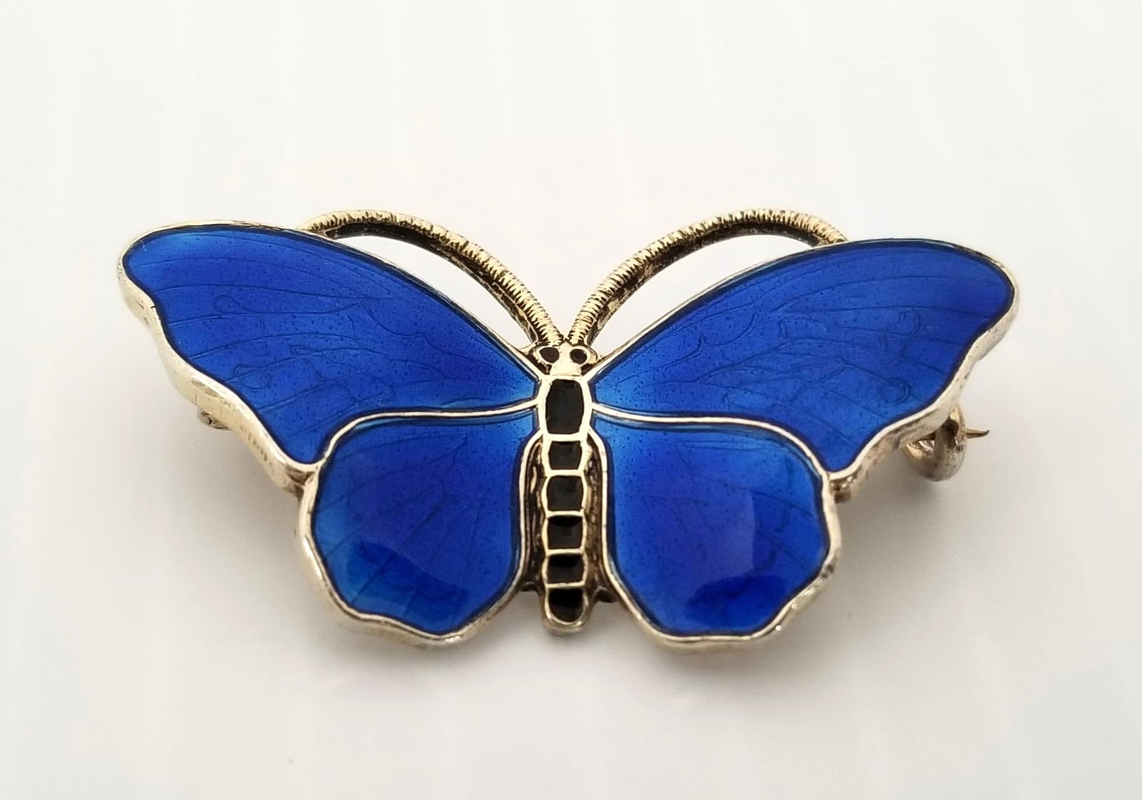 Amazing Vtg Norway 925 Sterling Butterfly Enamel Pin Brooch (1 of 3)