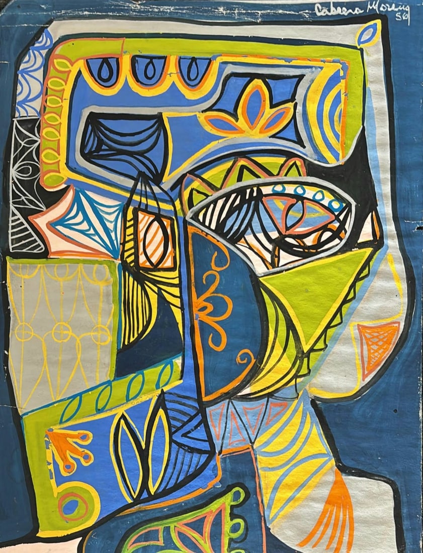 Amazing Servando Cabrera Moreno 1956 Mixed Media Paper: Beautiful Servando Cabrera Moreno mixed media paper, it has a COA. Art: 11.5 x 9.3 inches. Provenance: private owner. It has some paint loss and cracks for years created. Biography: 1923 - 1981. The C